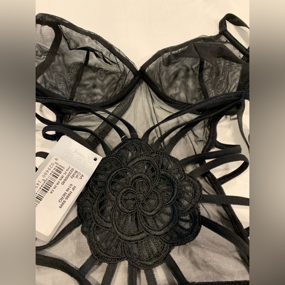 PARAH lace black bodysuit New made in Italy